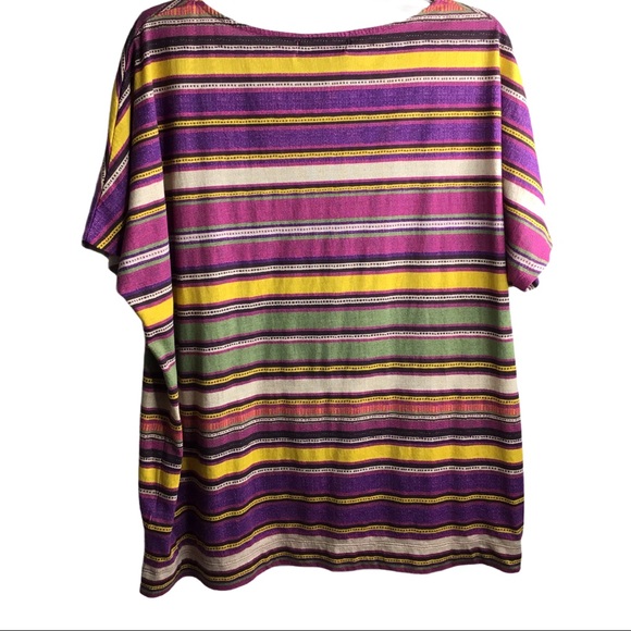Ralph Lauren Striped Plus Size Tee Dolman Sleeves - Picture 3 of 5